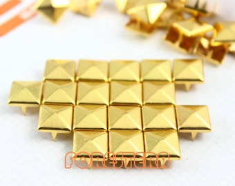 10mm Gold Pyramid Stud Punk Rock Leathercraft Stud (JP10)