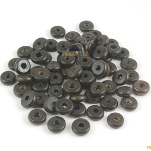10mm Wood Bead Spacer Dark Brown Wood Bead Spacer for Jewelry (BEAD-A48-10-01)