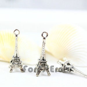 10Pcs 23x8mm Antique Silver Eiffel Tower Charm Pendant (PND091)
