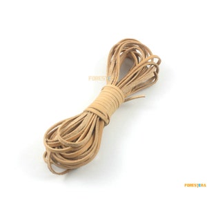 5 iarde 2 mm cavo in pelle marrone chiaro cintura piatta in pelle cavo cuoio genuino cavo di cuoio (ZPS01)