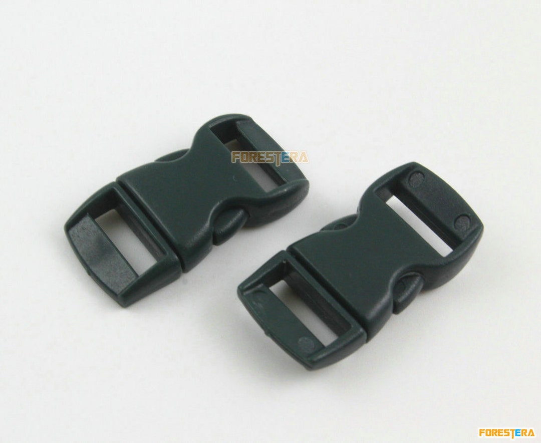 Plastic Backpack Clips 8 Pieces 10mm Dark Green Plastic Side Quick Release Buckle Clip for ...