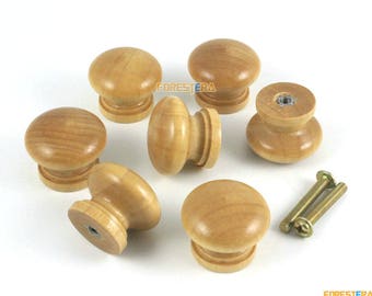 1Pcs Wood Knob Wooden Dresser Handle Drawer Knob Pull Cabinet Cupboard Handle Knob 27x22mm (WKN20)