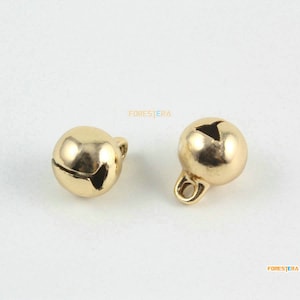 5Pcs 10mm Champagne Gold Bells Jingle Bells Christmas Bells Pet Bells Brass Bell (Bell51)