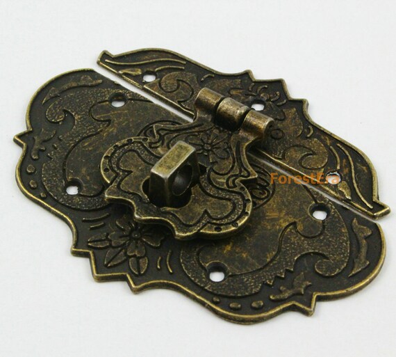 Laiton antique S/M/L décoratif Hasp jewelry box Hasp serrure loquet avec vis À faire soi-même 