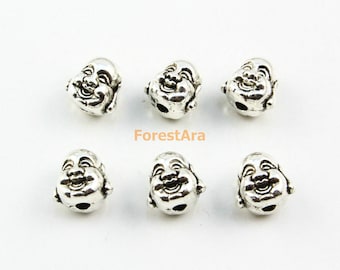 30Pcs Antique Silver Buddha Bead Buddha Charm Buddha Pendant 10mm (PND935)