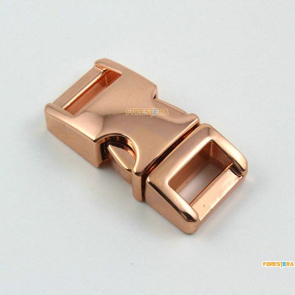 2 Pieces 10mm Rose Gold Metal Side Quick Release Buckle Clip for Backpack Bag (HJCK10-3)