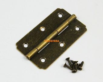 10Pcs Antique Brass Hinge Box Hinge 57x33mm (HINGE18)