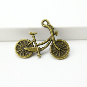 20Pcs Antique Brass Bike Charm Bike Pendant 25x18mm (PND294)