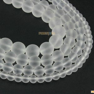 10mm Frosted Glass Bead White Glass Bead for Jewelry (BEAD-A04-10)