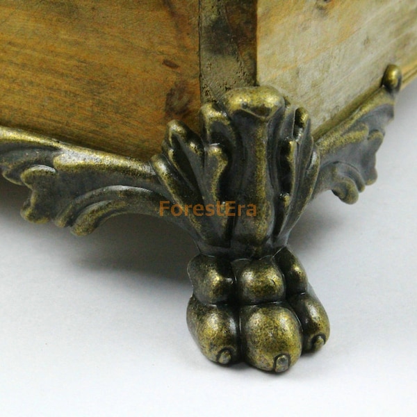 4Pcs Antique Brass Jewelry Box Feet Animal Box Leg 84x42mm (BOXF105)