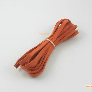 3 Yards 5mm Flat Faux Suede Leather Cord Bracelet Cord Necklace Cord Orange Cord (LPS28)