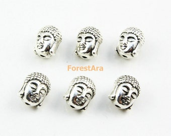30Pcs Antique Silver Buddha Bead Buddha Charm Buddha Pendant 11x9mm (PND934)