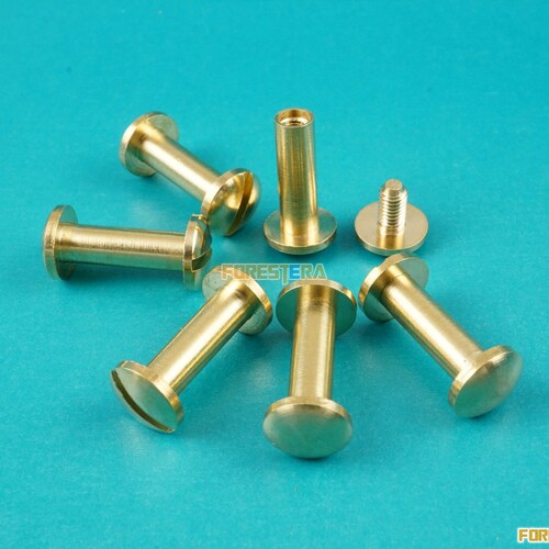 20pcs 10mm Round Head Solid Brass Rivet Chicago Screw for Etsy