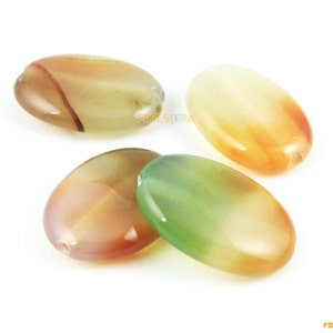 25x17mm Peacock Agate Bead Peacock Oval Agate Bead for Jewelry (BEAD-A27-02)