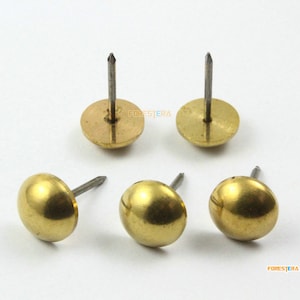 10Pcs 15mm Solid Brass Upholstery Tacks Nails (TN50)