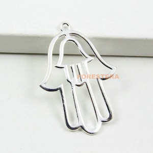 6Pcs Antique Silver hand Charm hand Pendant 31x21mm (PND869)