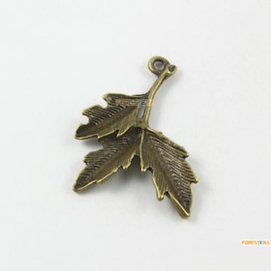 20Pcs Antique Brass tree leaf Charm tree leaf Pendant 35X27mm (PND1750)