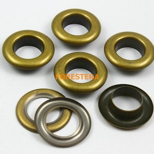 50Pcs 27mm Antique Brass Round Grommet Eyelet Big Grommet - 27mm x 15mm x 8mm OD * ID * Height -  (BRG27)