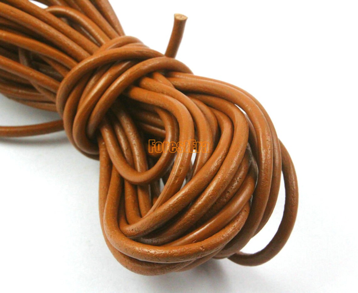 5 Yards 3mm Leather Cord Light Brown Leather Belt Round - Etsy