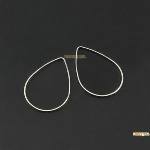 50Pcs Silver Earring Connector Earring Accessory Drop Charm Drop Pendant 30x21mm (PND1876)