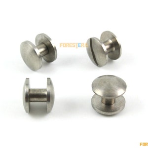 20 Set 10x5mm 304 In acciaio inox Alleviato Chicago Screw per Pelle Craft Cambered Head (SSC10X5)