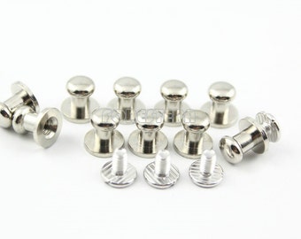 10Pcs 8mm Silver Round Screw Back Spike Studs For Leather Craft (SHK868)