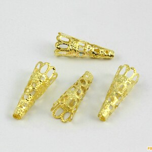 50Pcs Gold Bead Cap Bead Base Setting 23x9mm (HT83)