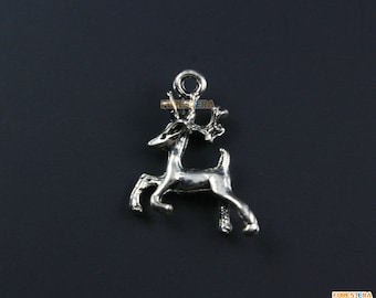 50Pcs Antique Silver Deer Charm Deer Pendant 16x20mm (PND952-13102)