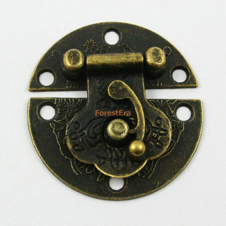 Dophee Vintage Hasp Lock Latch – 1.73 X 1.34 Inch, Gold-Plated Iron, With Screws, For Jewelry Boxes, Chests & Dollhouses