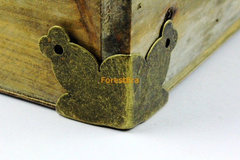 4pcs Antique Brass Jewelry Box Corner Decoration Corner Etsy