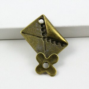 10Pcs Antique Brass envelope Charm envelope Pendant envelope connector 25x20mm (PND507)
