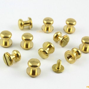 1/4 6.4MM Mini Small Chicago Screw and Flat Head Post Solid Brass Nickel  Black Copper Antique Binding Leather Craft Fastener USA Usbind 