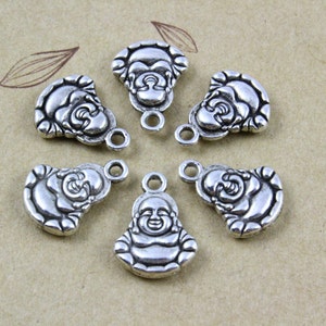 50Pcs Antique Silver Buddha Charm Buddha Pendant 14x10mm (PND374)