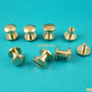 8 * 5mm remache de latón sólido Chicago tornillo para cuero craft cinturón cartera / cabeza cambered (RB8X5)