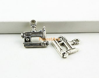 50Pcs Antique Silver sewing machine Charm sewing machine Pendant 14x12mm (PND929)