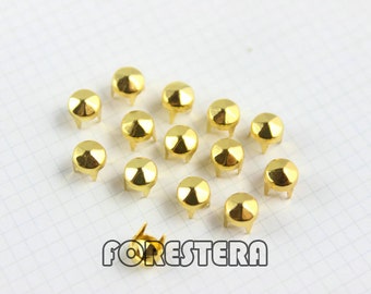 300Pcs 5mm Gold hexagon CONE Studs Metal Studs (JHC05)