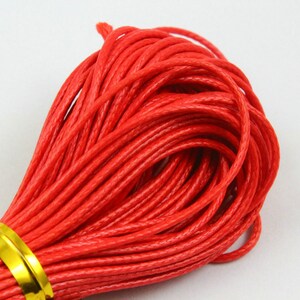 10 Yards 1mm Orange Red Wax Cord Korea Polyester Cord Poly Bracelet Thread Cord (LAXIAN2)