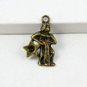 30Pcs Antique Brass aquarius Charm aquarius Pendant 25x16mm (PND628)