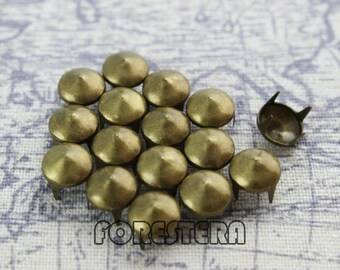 100 Pcs 8mm antik Messing CONE Ohrstecker Metall Ohrstecker (BC08)