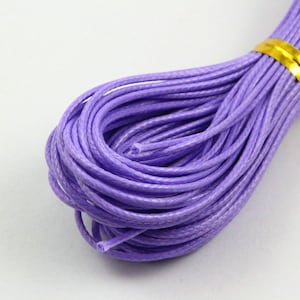 10 Yards 1.5mm Light Purple Wax Cord Korea Polyester Cord Poly Bracelet Thread Cord (LAXIAN32)