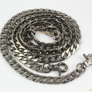 1 Piece 120cm Gunmetal Purse Shoulder Crossbody Chain Strap Diy Handbag Chain (NO4-120)