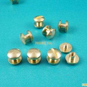 8*3mm Solid Brass Rivet Chicago Screw for Leather Craft Belt Wallet / Cambered Head (RB8X3)