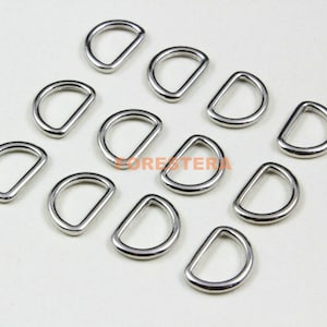 50Pcs D Ring Metal D Ring Inner Diameter 10mm (G5009)