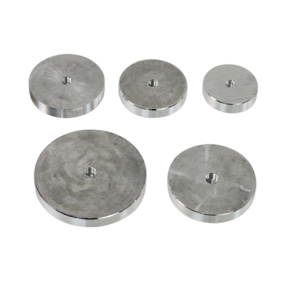 Uxcell 30mm X 8mm M8 Thread Aluminum Disc Adapters For Glass Table Tops – Silver Tone (4-Pack)