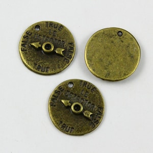 20Pcs Antique Brass compass Charm compass Pendant 15mm (PND576)