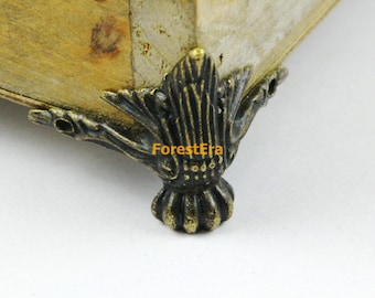 4Pcs Antique Brass Jewelry Box Feet Animal Box Leg Case Feet 42x30mm (BOXF109)