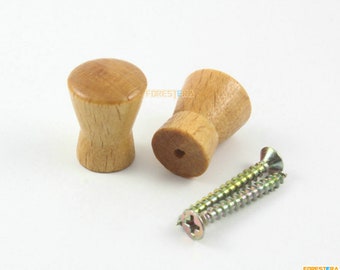 10Pcs Wood Knob Wooden Dresser Handle Drawer Knob Pull Cabinet Cupboard Handle Knob 17x23mm (WKN25)
