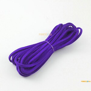 5 Yards 3mm Flat Faux Suede Leather Cord Bracelet Cord Necklace Cord Blue Cord (LPS015)