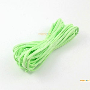 5 Yards 3mm Flat Faux Suede Leather Cord Bracelet Cord Necklace Cord Light Green Cord (LPS024)