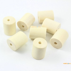 10Pcs Unfinished Wood Cylinder Bead Natural Wooden Bead Cylinder Charm Cylinder Pendant 20x25mm (MP32)